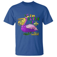 Funny Mardi Gras Pelican T Shirt I'm Catchin' If You're Throwin' Beads Doubloons
