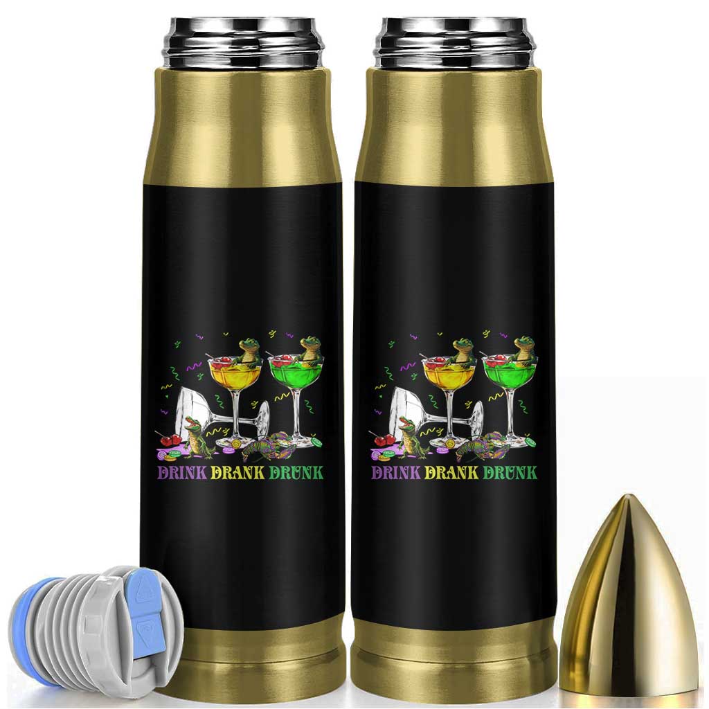 Funny Mardi Gras Drinking Bullet Tumbler Drink Drank Drunk Glass Of Wine Alligators - Wonder Print Shop