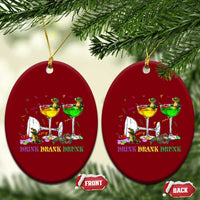 Funny Mardi Gras Drinking Ceramic Ornament Drink Drank Drunk Glass Of Wine Alligators