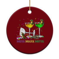 Funny Mardi Gras Drinking Ceramic Ornament Drink Drank Drunk Glass Of Wine Alligators
