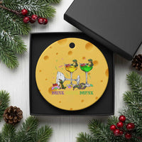 Funny Mardi Gras Drinking Ceramic Ornament Drink Drank Drunk Glass Of Wine Alligators