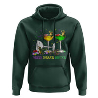 Funny Mardi Gras Drinking Hoodie Drink Drank Drunk Glass Of Wine Alligators