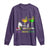 Funny Mardi Gras Drinking Long Sleeve Shirt Drink Drank Drunk Glass Of Wine Alligators