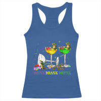 Funny Mardi Gras Drinking Racerback Tank Top Drink Drank Drunk Glass Of Wine Alligators