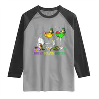 Funny Mardi Gras Drinking Raglan Shirt Drink Drank Drunk Glass Of Wine Alligators