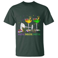 Funny Mardi Gras Drinking T Shirt Drink Drank Drunk Glass Of Wine Alligators