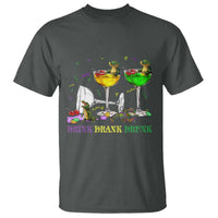 Funny Mardi Gras Drinking T Shirt Drink Drank Drunk Glass Of Wine Alligators