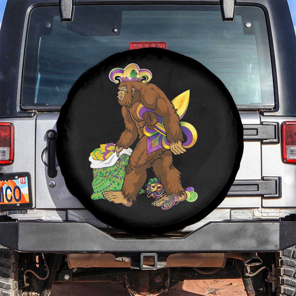 Funny Bigfoot Carnival Mardi Gras Party Spare Tire Cover