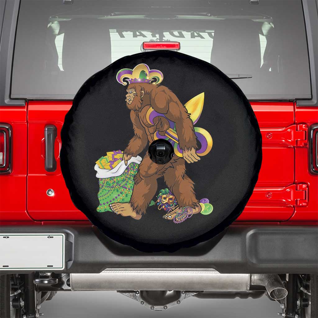 Funny Bigfoot Carnival Mardi Gras Party Spare Tire Cover