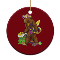 Funny Bigfoot Carnival Mardi Gras Party Ceramic Ornament