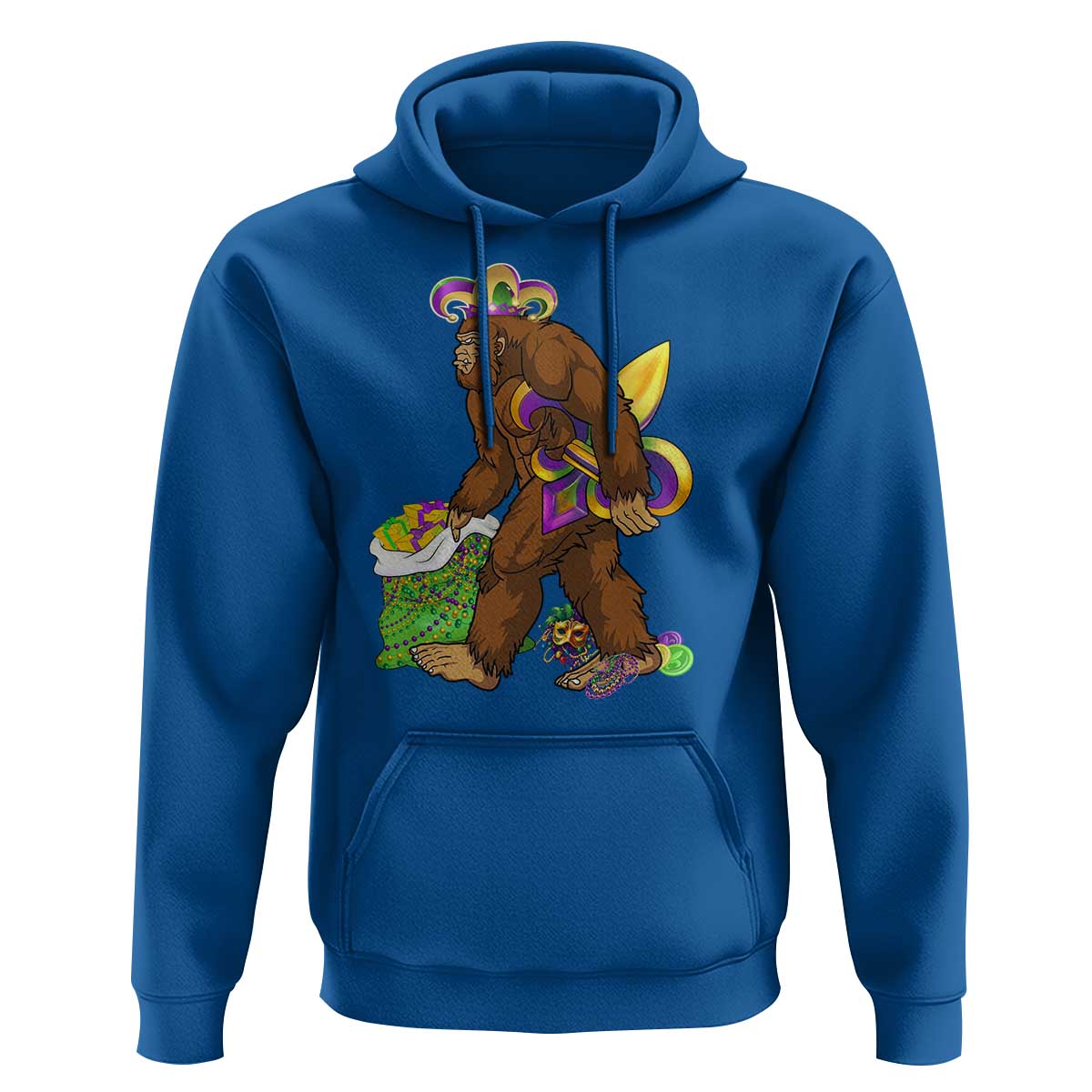 Funny Bigfoot Carnival Mardi Gras Party Hoodie