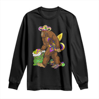 Funny Bigfoot Carnival Mardi Gras Party Long Sleeve Shirt