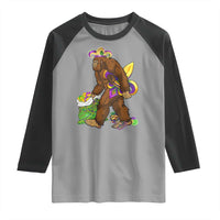 Funny Bigfoot Carnival Mardi Gras Party Raglan Shirt