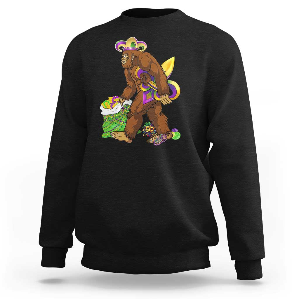 Funny Bigfoot Carnival Mardi Gras Party Sweatshirt