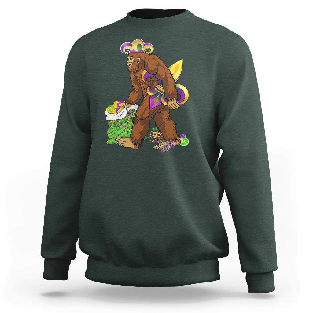 Funny Bigfoot Carnival Mardi Gras Party Sweatshirt