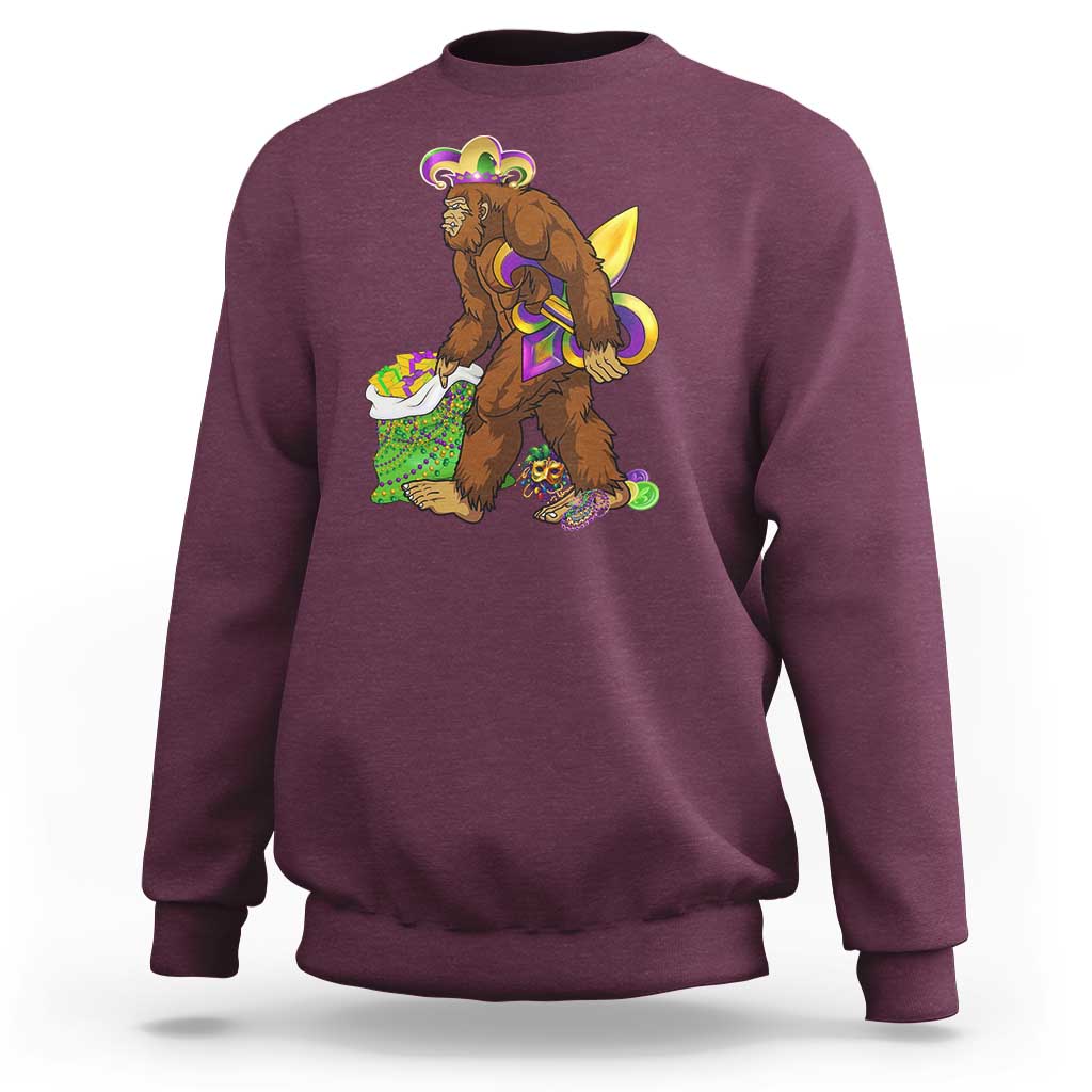 Funny Bigfoot Carnival Mardi Gras Party Sweatshirt
