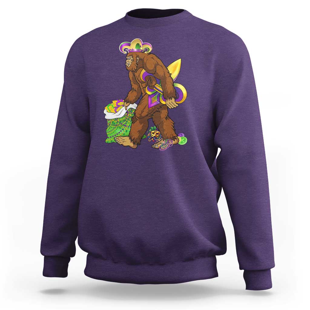 Funny Bigfoot Carnival Mardi Gras Party Sweatshirt