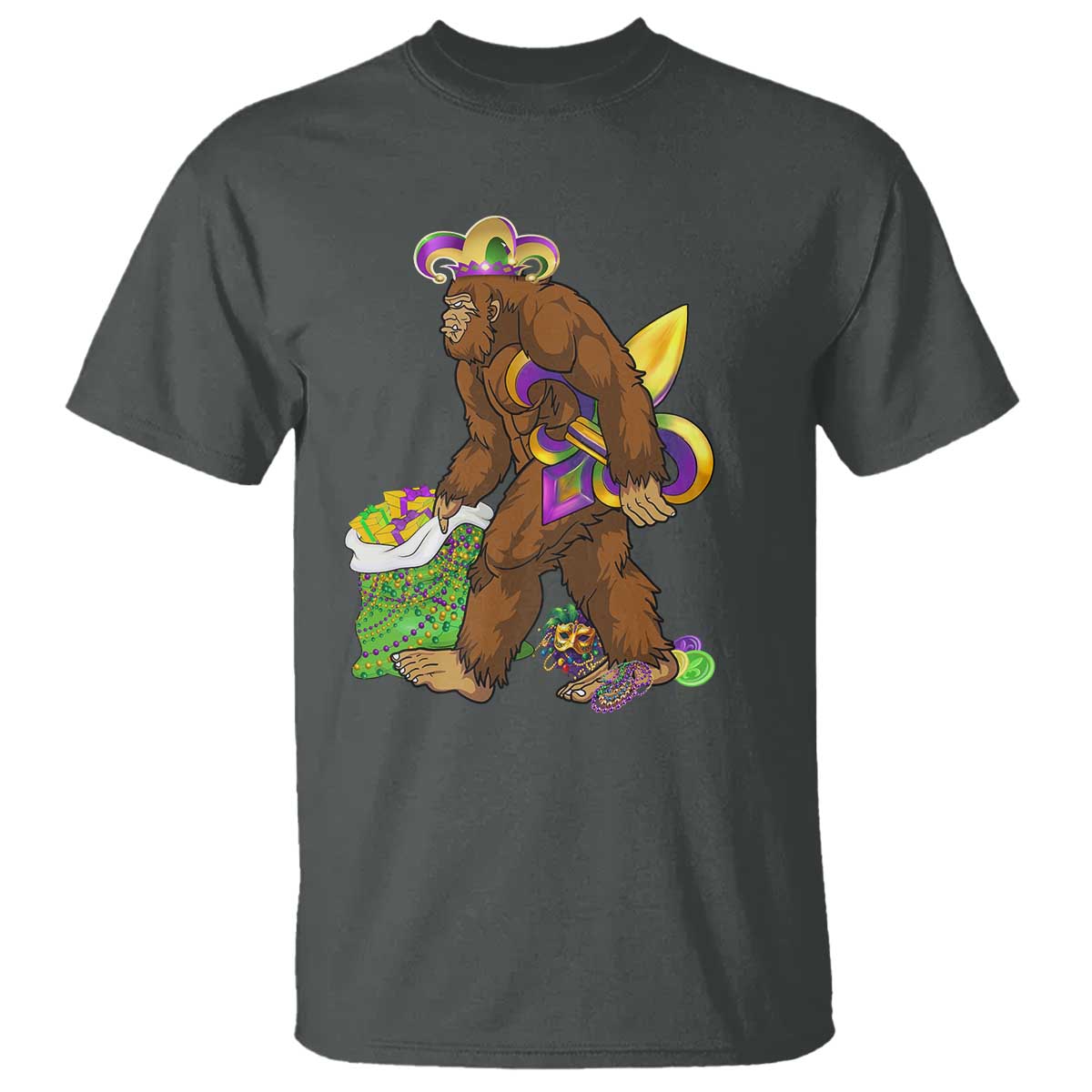 Funny Bigfoot Carnival Mardi Gras Party T Shirt