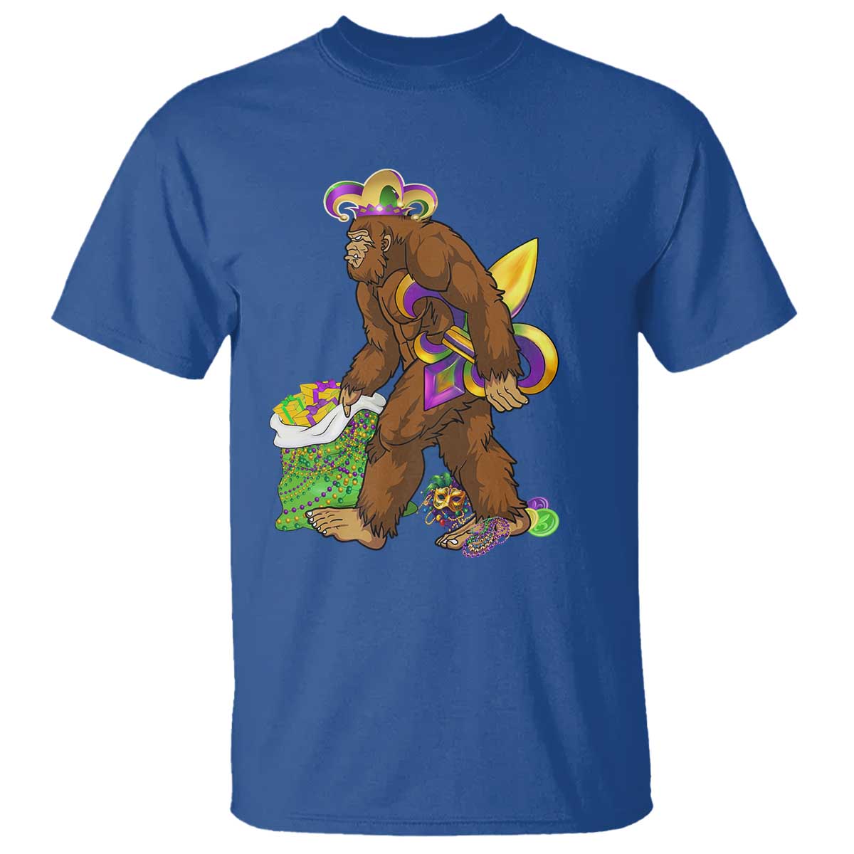 Funny Bigfoot Carnival Mardi Gras Party T Shirt