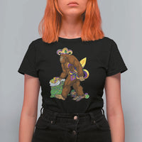 Funny Bigfoot Carnival Mardi Gras Party T Shirt For Women