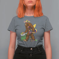 Funny Bigfoot Carnival Mardi Gras Party T Shirt For Women