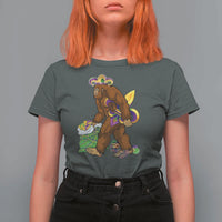 Funny Bigfoot Carnival Mardi Gras Party T Shirt For Women