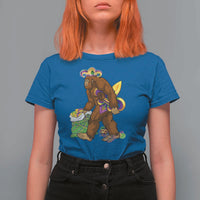 Funny Bigfoot Carnival Mardi Gras Party T Shirt For Women