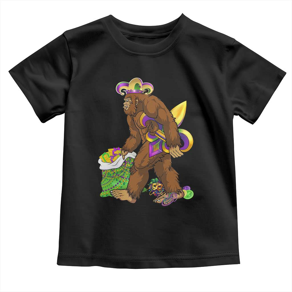Funny Bigfoot Carnival Mardi Gras Party Toddler T Shirt