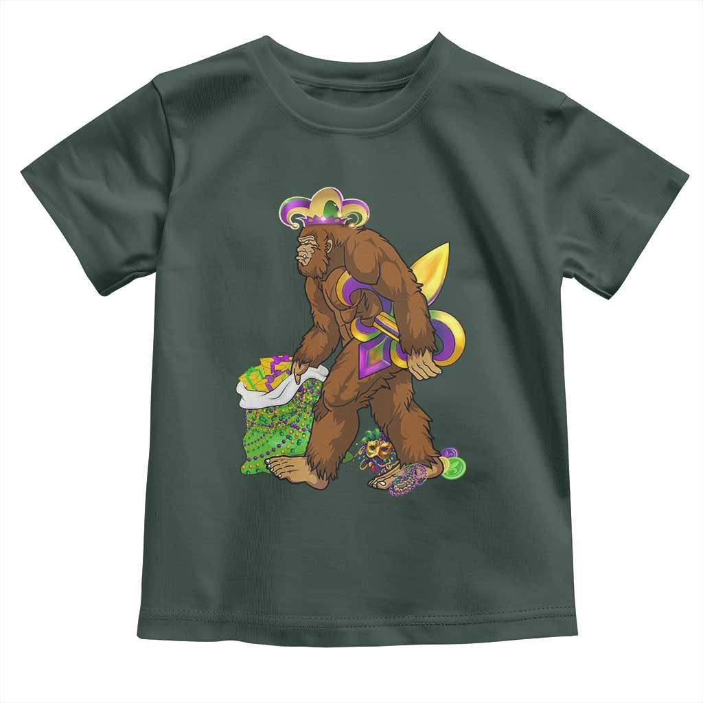 Funny Bigfoot Carnival Mardi Gras Party Toddler T Shirt