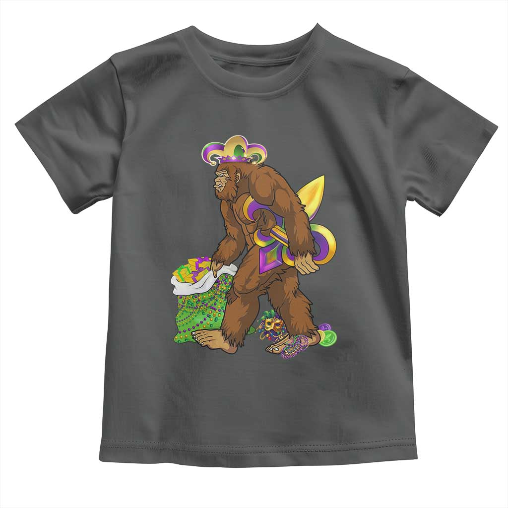Funny Bigfoot Carnival Mardi Gras Party Toddler T Shirt