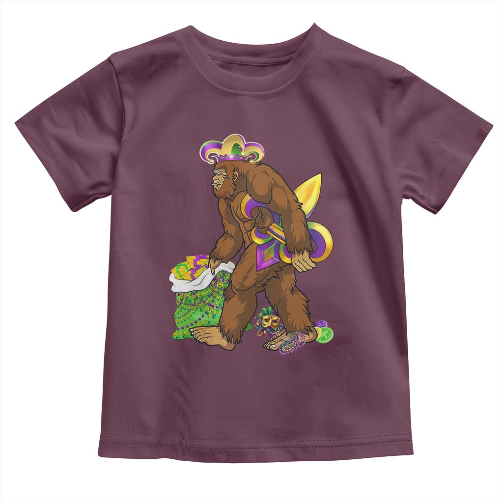 Funny Bigfoot Carnival Mardi Gras Party Toddler T Shirt