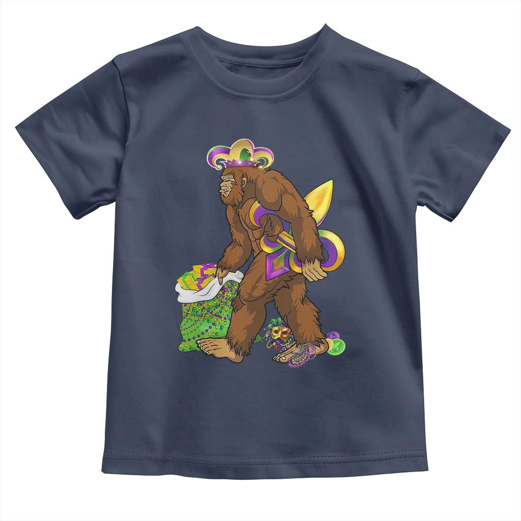 Funny Bigfoot Carnival Mardi Gras Party Toddler T Shirt