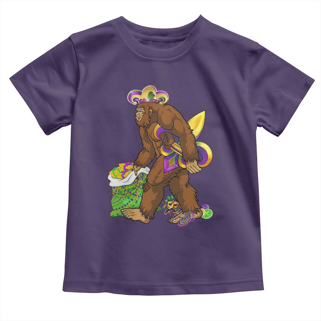 Funny Bigfoot Carnival Mardi Gras Party Toddler T Shirt