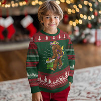 Funny Bigfoot Carnival Mardi Gras Party Knitted Sweatshirt - Wonder Print Shop