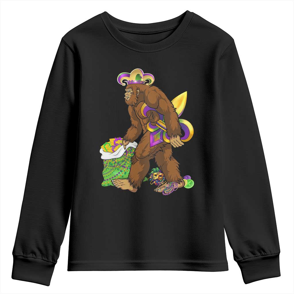 Funny Bigfoot Carnival Mardi Gras Party Youth Sweatshirt