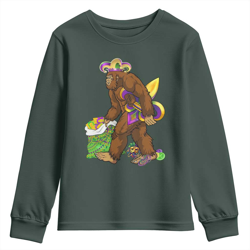 Funny Bigfoot Carnival Mardi Gras Party Youth Sweatshirt