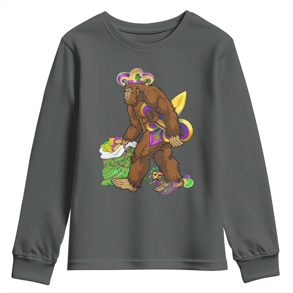 Funny Bigfoot Carnival Mardi Gras Party Youth Sweatshirt