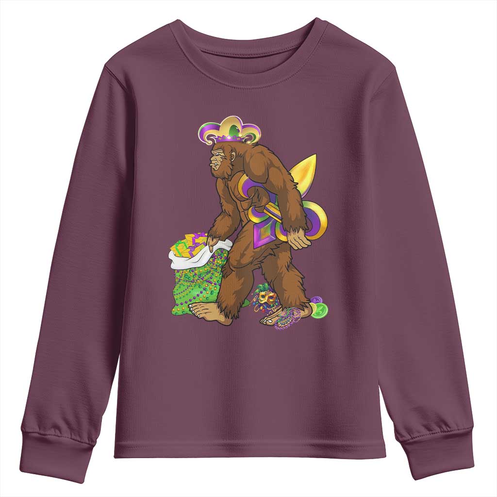 Funny Bigfoot Carnival Mardi Gras Party Youth Sweatshirt