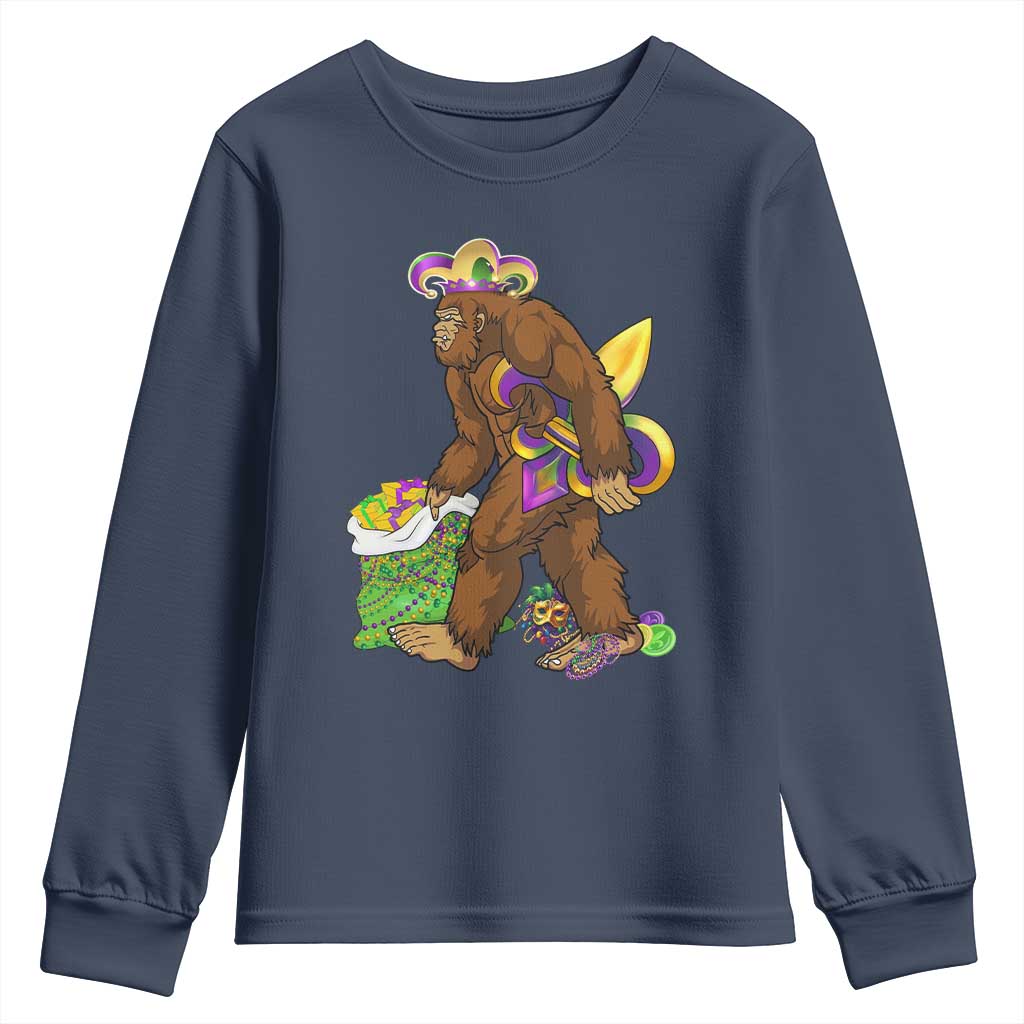 Funny Bigfoot Carnival Mardi Gras Party Youth Sweatshirt