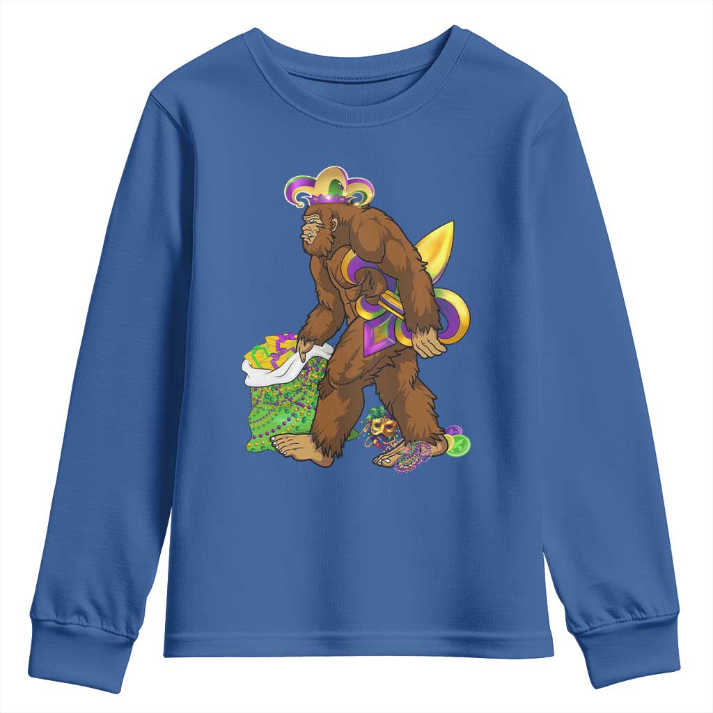 Funny Bigfoot Carnival Mardi Gras Party Youth Sweatshirt