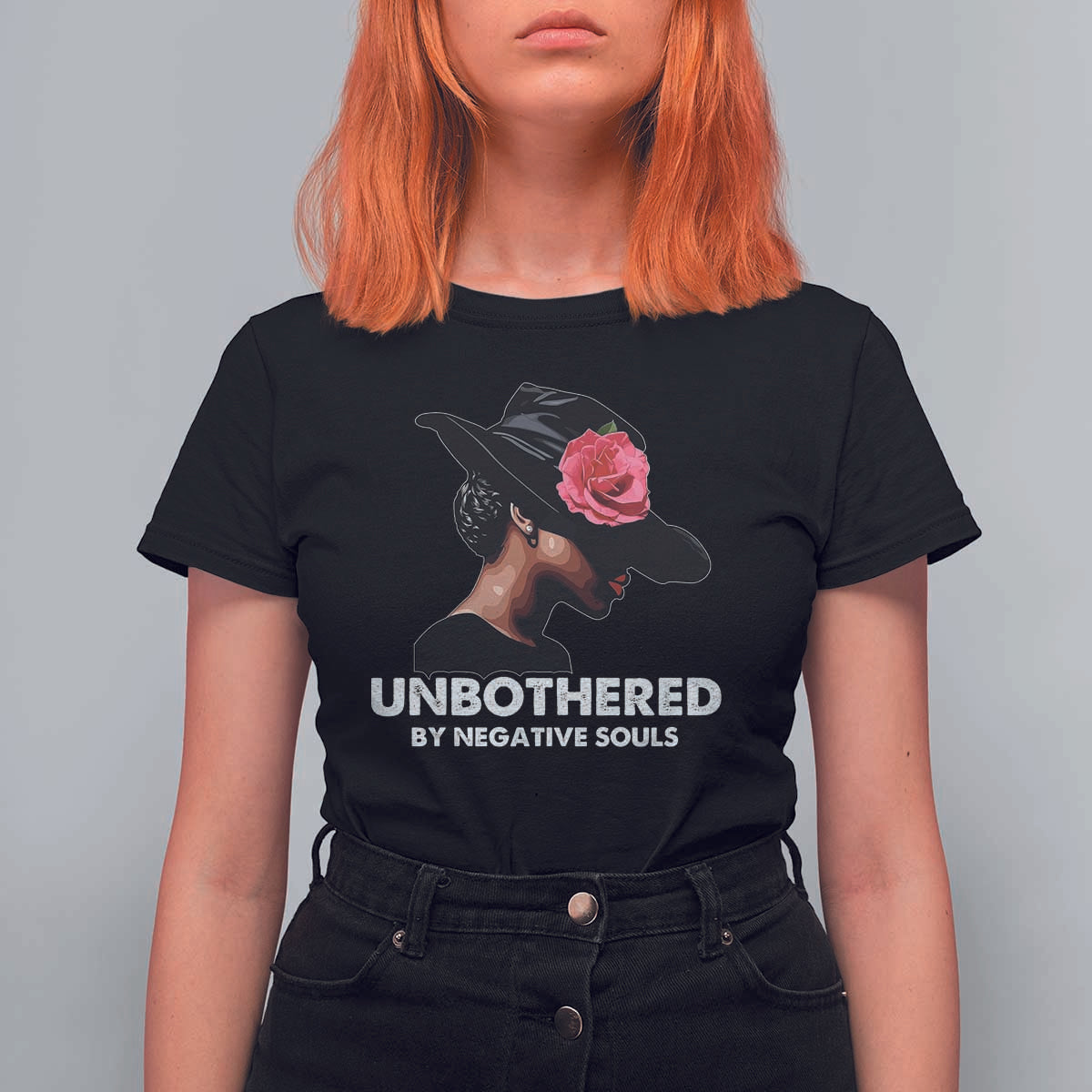 Funny African American T Shirt For Women Unbothered By Negative Souls