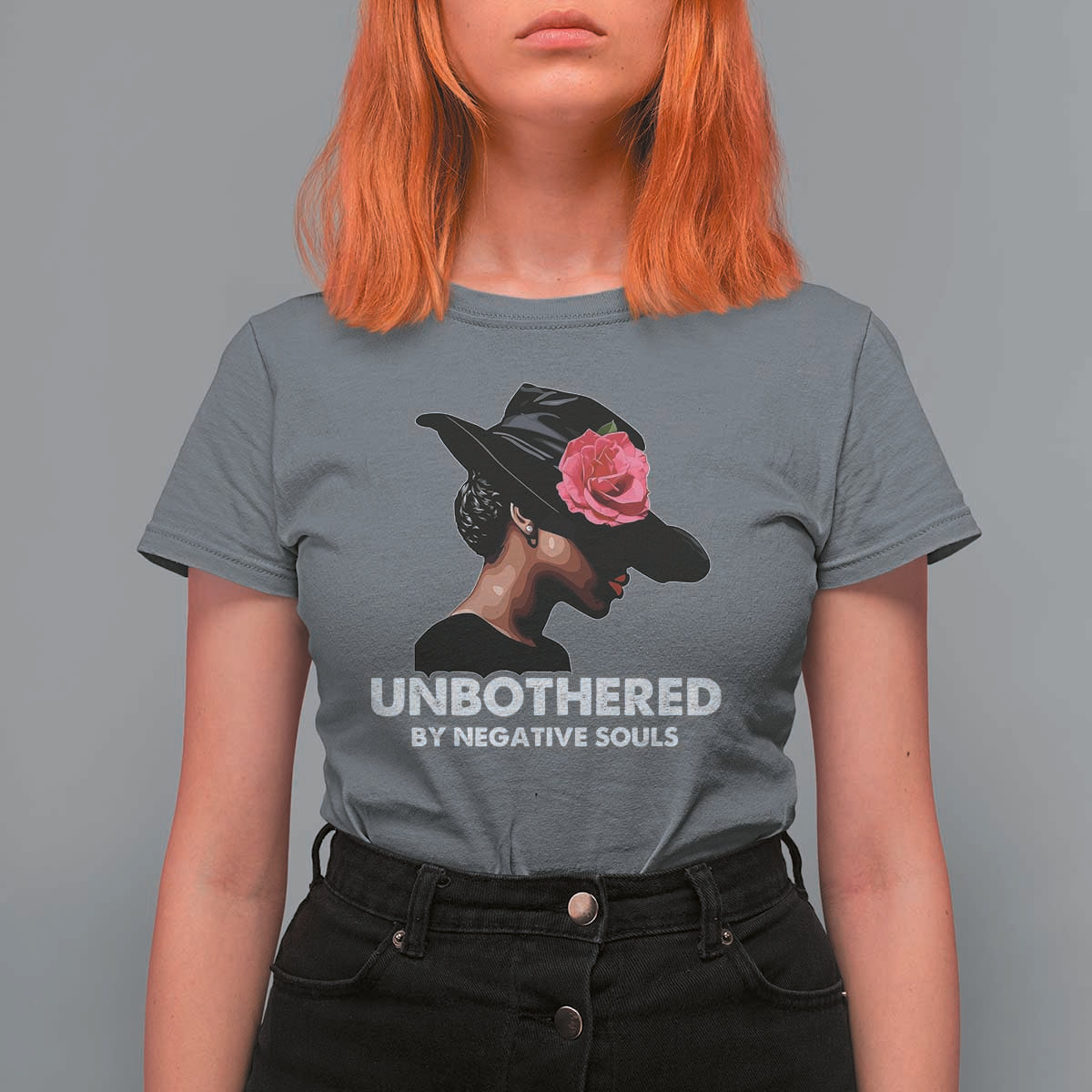 Funny African American T Shirt For Women Unbothered By Negative Souls