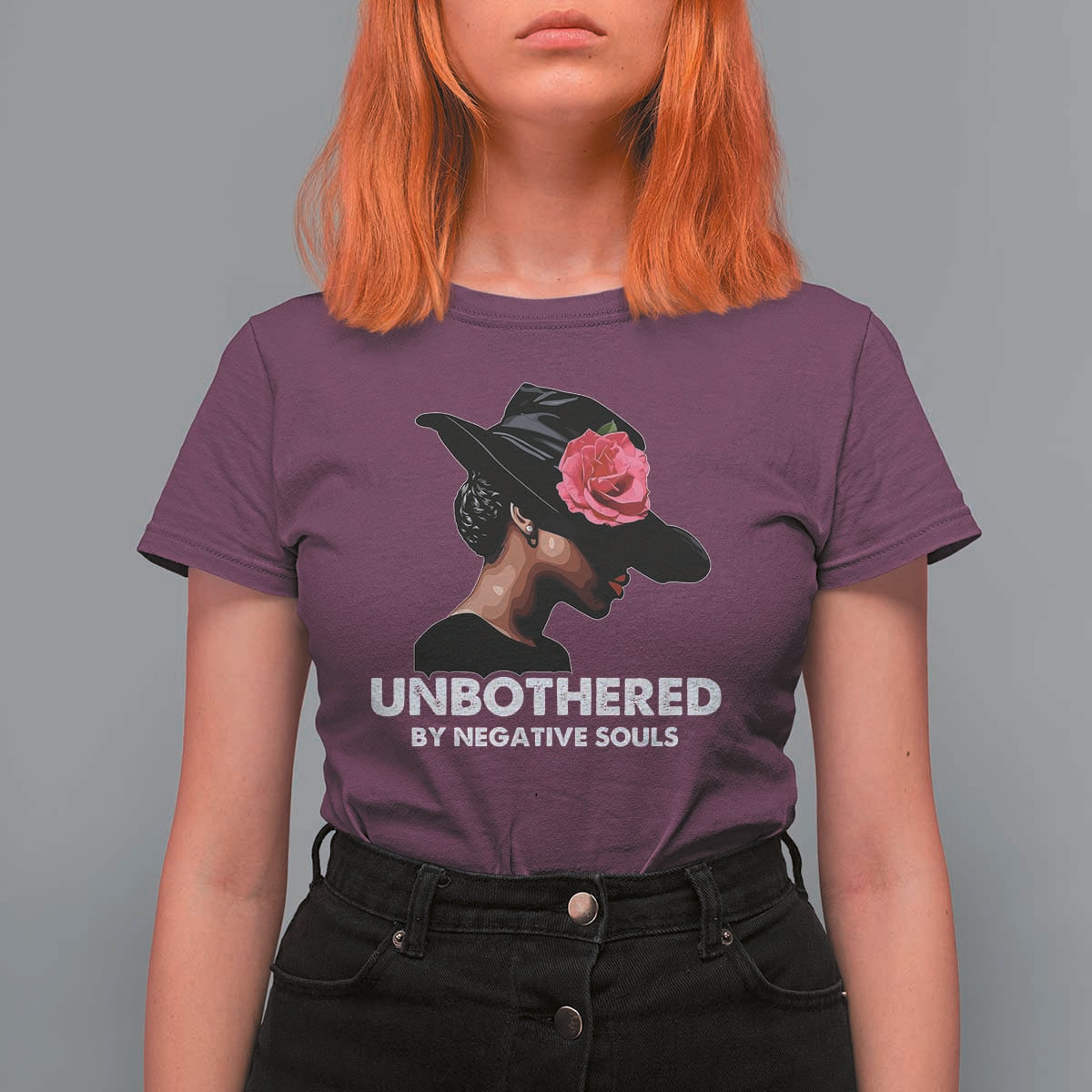 Funny African American T Shirt For Women Unbothered By Negative Souls