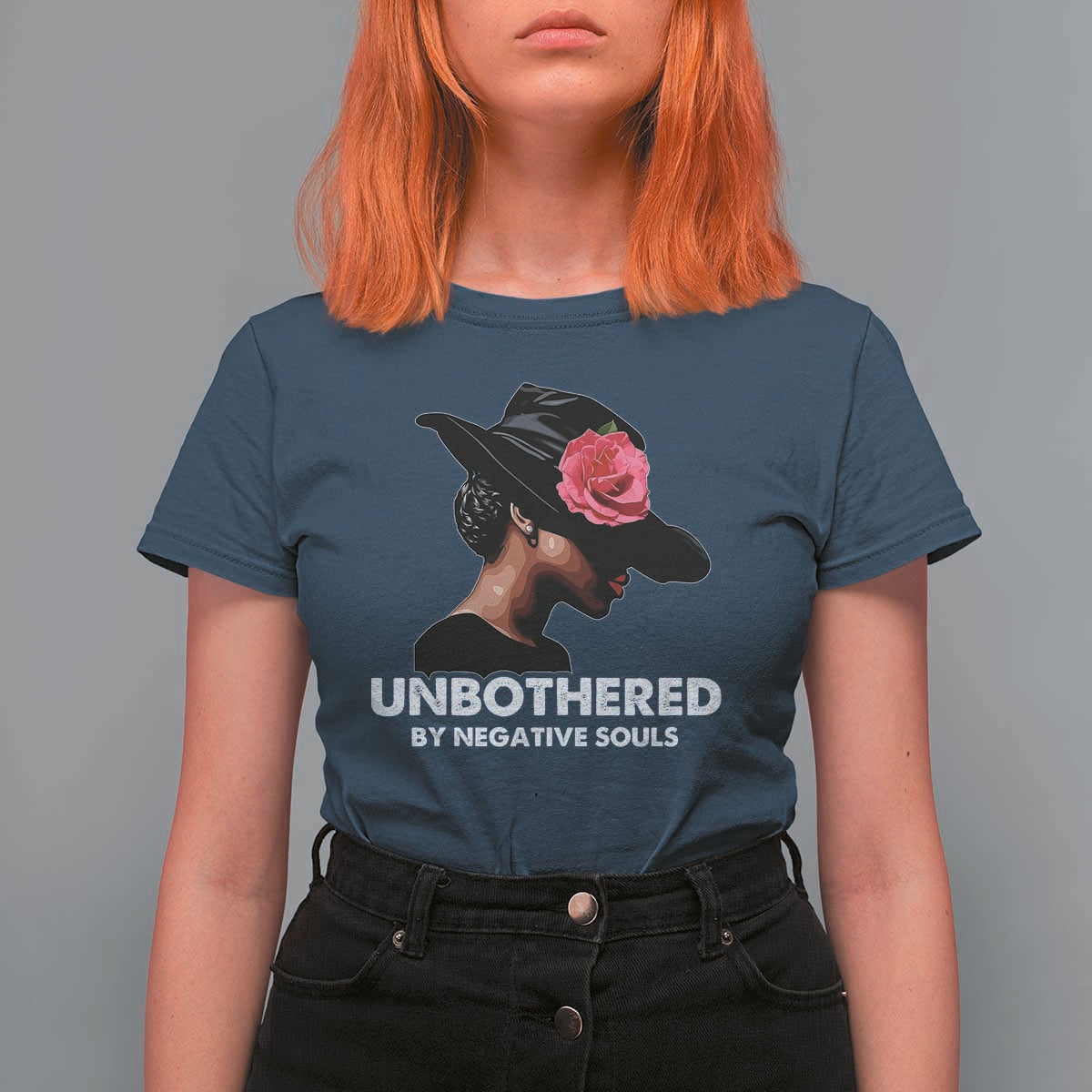 Funny African American T Shirt For Women Unbothered By Negative Souls