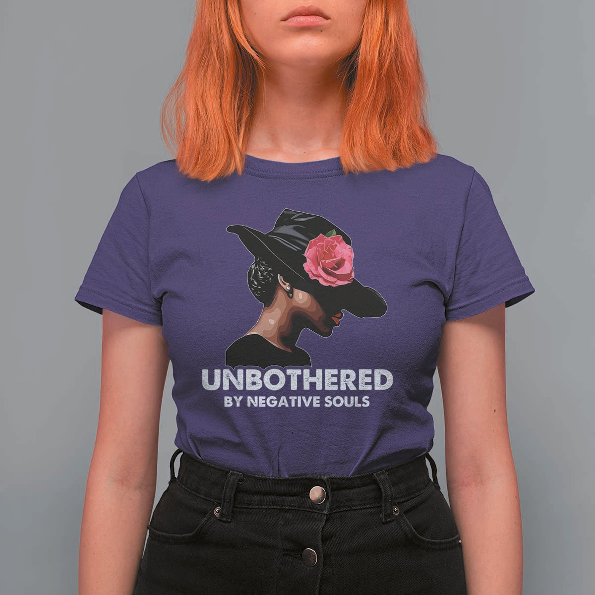 Funny African American T Shirt For Women Unbothered By Negative Souls