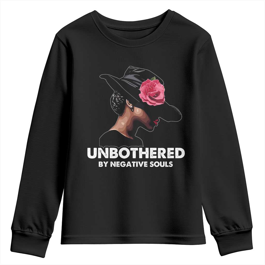 Funny African American Youth Sweatshirt Unbothered By Negative Souls