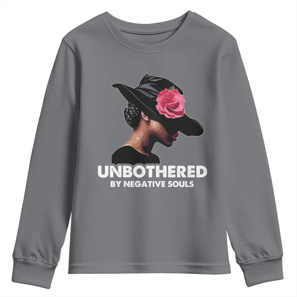 Funny African American Youth Sweatshirt Unbothered By Negative Souls