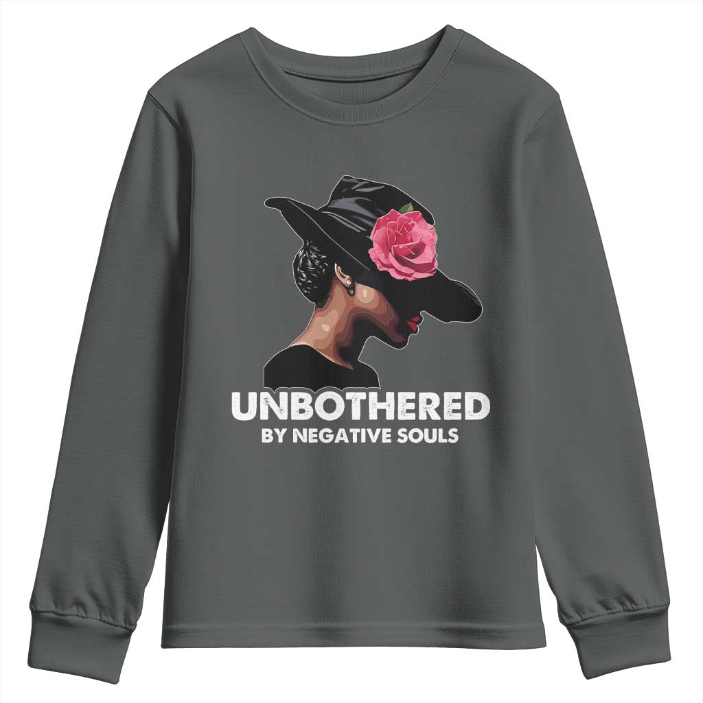 Funny African American Youth Sweatshirt Unbothered By Negative Souls