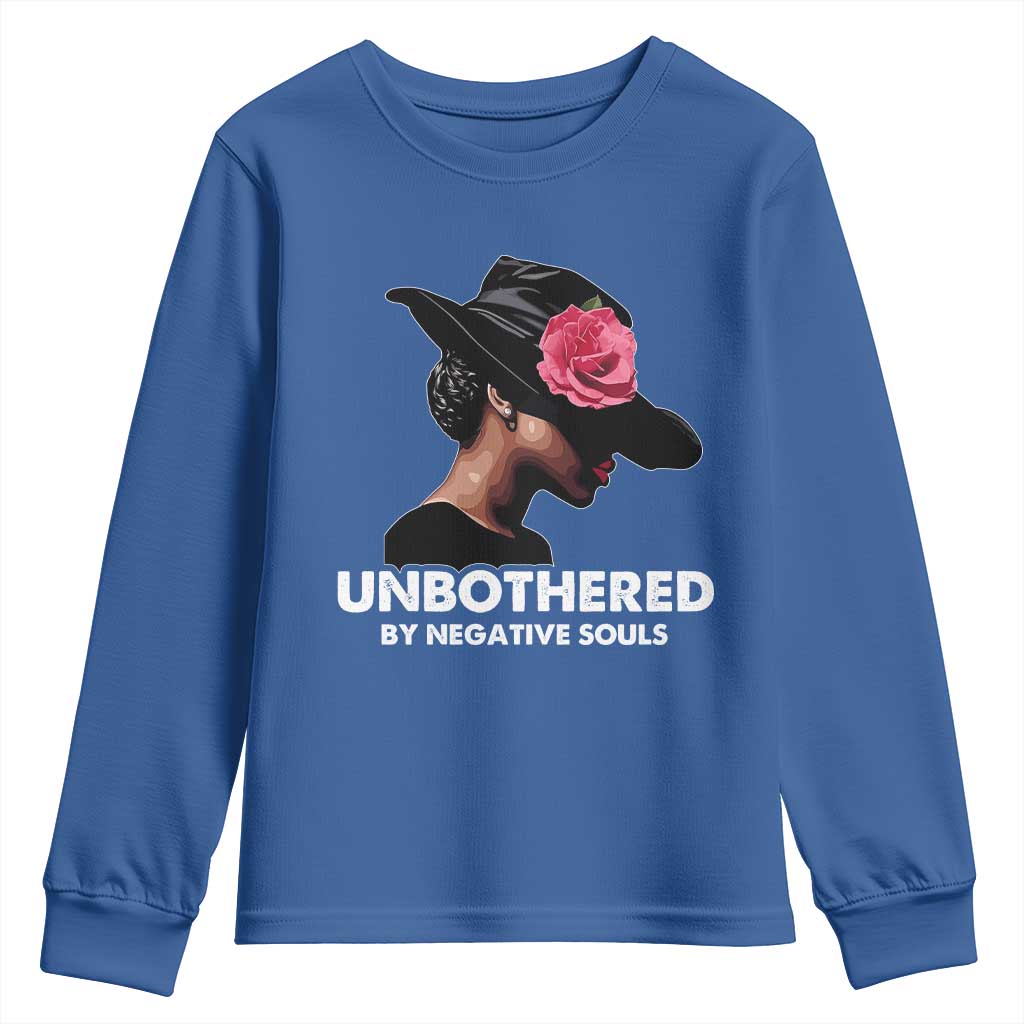 Funny African American Youth Sweatshirt Unbothered By Negative Souls