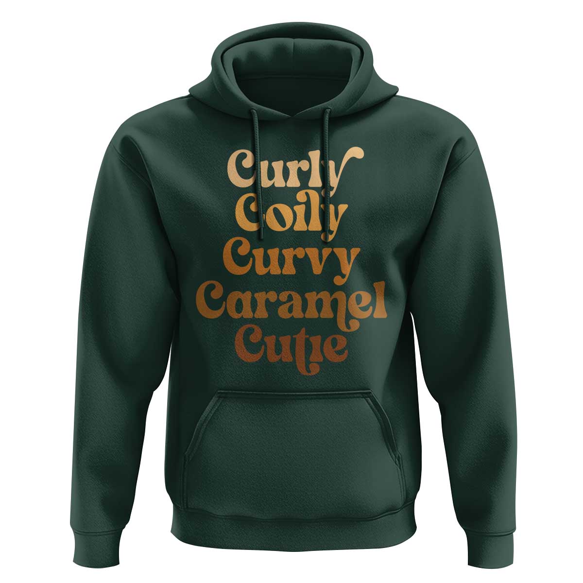 Afro Black Hair Melanin Hoodie Curly Coily Curvy Caramel Cutie